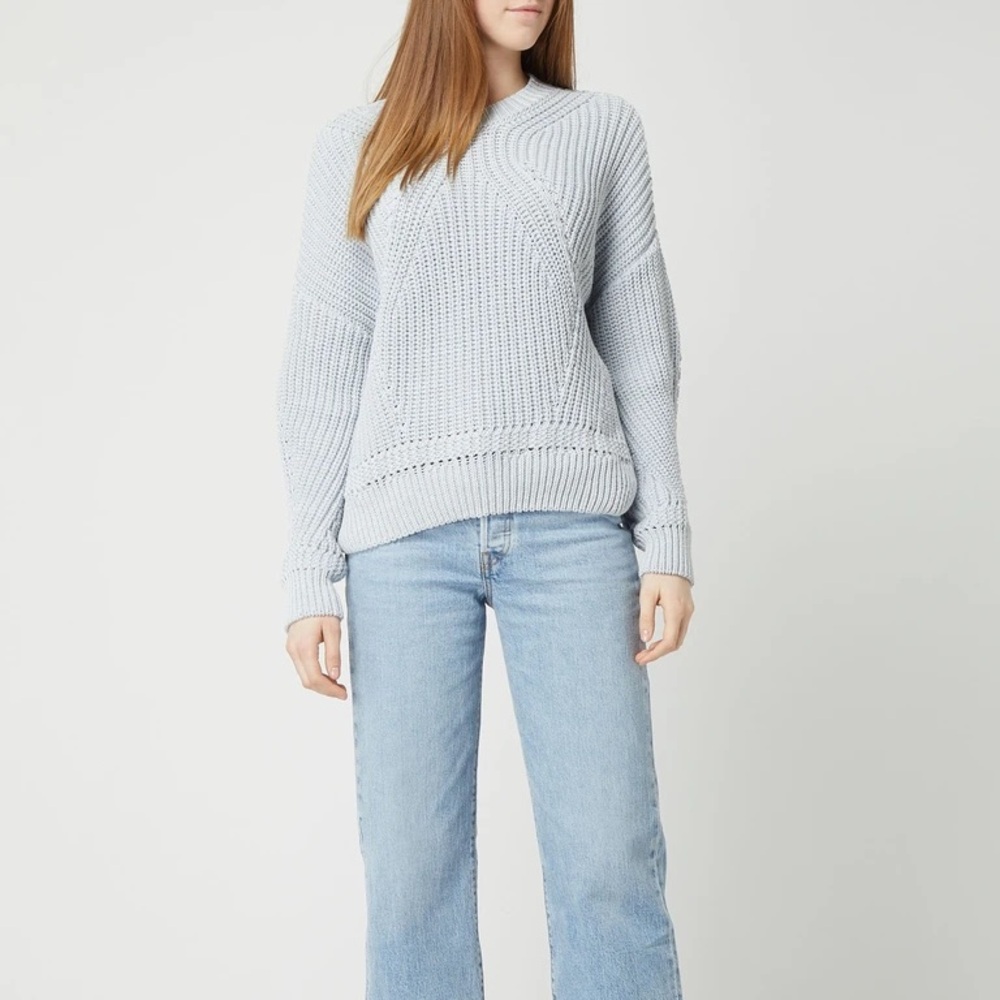 MOS MOSH pastel blue cotton knit sweater, size small